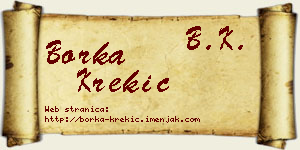 Borka Krekić vizit kartica